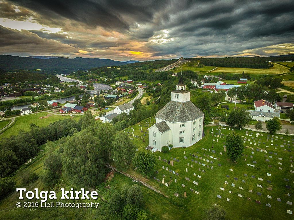 Drone photo Tolga Church, Norway